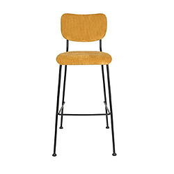 Mes Lot de 2 tabourets de bar en tissu ocre - BENSON