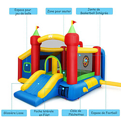 Decoshop26 Château gonflable grande aire de jeux multifonctionnel multicolore 380x305x215 cm 20_0000451 pas cher