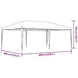 vidaXL Tente de réception 4x6 m Blanc pas cher