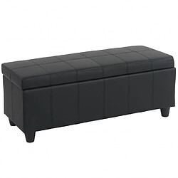 Decoshop26 Banc banquette coffre de rangement synthétique noir 112x45x45cm BAN04002 