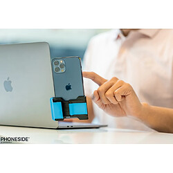 Phoneside Support pour Smartphone sur Laptop et/ou Écrans PC Ergonomique Bleu