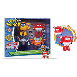 AUER SUPER WINGS – COFFRET TRANSFORMING x4 – Avions Transformables et Figurines Robots 12cm - Super Wings Saison 5 – Jouet 3 ans+