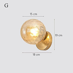 Universal Nordique LED Mur Lune Fer Décoration Moderne Escalier LED Maison Chevet Rond Verre Mur Lampe Bois Appliques E27 (G) 