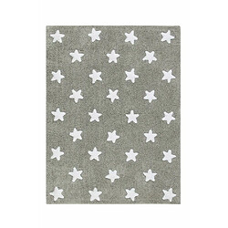 Lorena Canals Tapis coton motif étoile - gris - 120 x 160