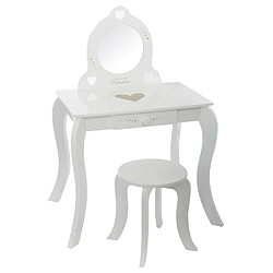 Atmosphera, Createur D'Interieur Coiffeuse enfant avec tabouret Demoiselle - Blanc