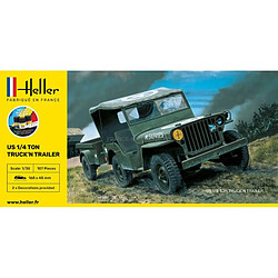 Heller Maquette Voiture Maquette Camion Starter Kit Us 1/4 Ton Truck 'n Trailer