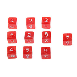 10pcs Dés à Six Faces D6 Jouant D u0026 D RPG Party Games Dés Rouge pas cher