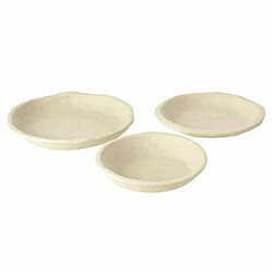 Paris Prix Lot de 3 Coupelles Déco Chad 40cm Blanc