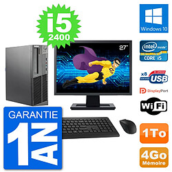 PC Lenovo M92p SFF Ecran 27" Intel i5-2400 RAM 4Go Disque 1To Windows 10 Wifi · Occasion 