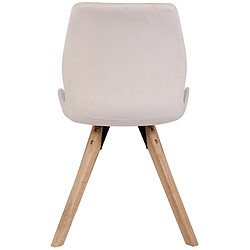 Acheter Decoshop26 Lot de 2 chaises de salle à manger en velours crème style scandinave pieds bois CDS101124