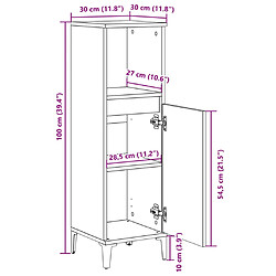 vidaXL Armoire salle de bain chêne sonoma 30x30x100 cm pas cher