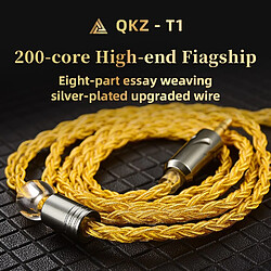 GUPBOO QKZ T1 8 Core TC plaqué argent utilisé pour ZXD ZXN ZXT VK4 Pro ZX2 ZAX2 ZX3 ZX1 ZXK câble de mise à niveau pour casque Hifi MMCX/prise 2 broches 