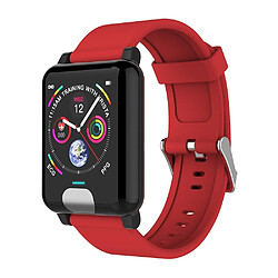 Wewoo Montre connectée E04 1,3 pouces Écran couleur IPS Smartwatch IP67 étanchebracelet en TPUrappel des appels d'assistance / Surveillance de la fréquence cardiaque / pression artérielle / Soins à distance / Modes Sport multiples Rouge