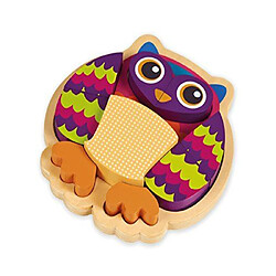 Oops Little Helper 3D Puzzle en bois en couleurs Monsieur Wu la chouette design 9pièces, multicolore