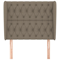 Avis Maison Chic Tête de lit scandinave avec oreilles,meuble de chambre Taupe 93x23x118/128 cm Tissu -MN97360