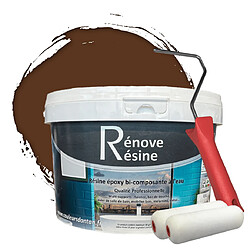 Pok Peinture Résine multisupport Intérieur 0,5L Peinture Résine multisupport Intérieur 0,5L - Faïence, Carrelage, Douche, Baignoire 5m² - RAL 8007 Brun fauve + Kit d'application OFFERT