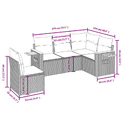 Avis vidaXL Salon de jardin 5 pcs avec coussins noir résine tressée