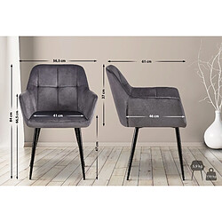 Non Chaise visiteur en velours Emia