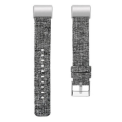 Wewoo Bracelet pour montre connectée FITBIT Charge 2 de en toile avec toiletaille L Gris noir