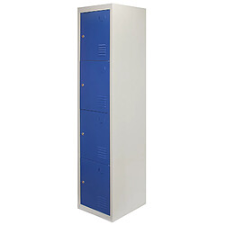 Monstershop Casier Métallique Bleu 4 Portes pas cher