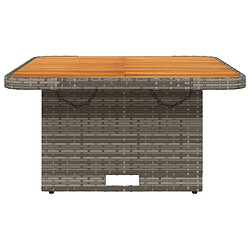 Acheter vidaXL Table de jardin gris 80x80x71 cm résine tressée et bois acacia