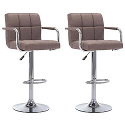 vidaXL Chaises de bar lot de 2 taupe tissu 