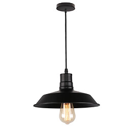 Stoex Lampe À Suspension Rétro en Métal Ø260Mm Suspension Luminaire Vintage Antique E27 Plafonnier Industriel Noir 