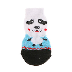 Avis 4 pcs chien chaussettes chien plancher poignée chaussettes chaussures bottes antidérapant protecteur chaussettes s bleu