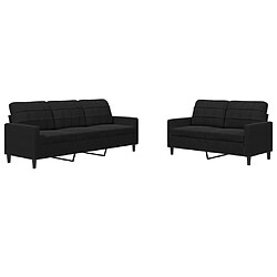 vidaXL Ensemble de canapés 2 pcs avec coussins Noir Velours