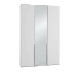 Inside 75 Armoire 3 portes 1 miroir WILMA 135 cm blanche 