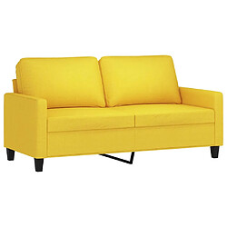 vidaXL Canapé à 2 places Jaune clair 140 cm Tissu