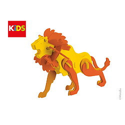 Marabu 0317000000022 Kids 3D Puzzle en Bois Lion 34 pièces env. 19,5 x 13 cm, Marron 