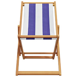 Avis vidaXL Chaise de plage pliable bleu et blanc bois d'eucalyptus/tissu