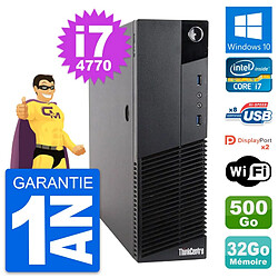 PC Lenovo ThinkCentre M83 SFF Core i7-4770 RAM 32Go Disque 500Go Windows 10 Wifi · Occasion 