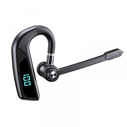 General Oreillette Bluetooth V5.2, oreillette sans fil avec charge d'affichage de la batterie, oreillette Bluetooth avec micro antibruit pour la conduite, le bureau, les affaires, compatible avec la cellule(noir) 