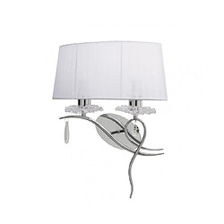 Luminaire Center Lampe avec abat jour Louise Chrome poli 2 ampoules 50cm