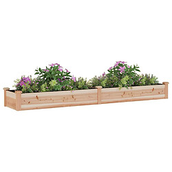 Avis Maison Chic Jardinière,Lit surélevé de jardin - Bac à fleurs - pot de fleur doublure 240x45x25 cm bois massif sapin -GKD78023