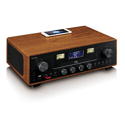 Lenco Radio DAB+/FM avec lecteur CD,USB,Bluetooth® et point de charge sans fil DAR-081WD Marron-Noir pas cher