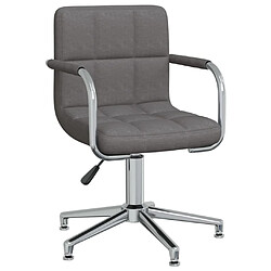 vidaXL Chaise pivotante de salle à manger Gris foncé Tissu