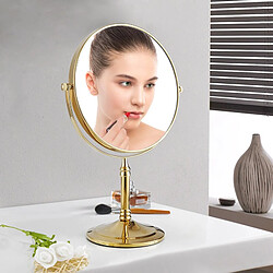 Universal Miroir de maquillage acier inoxydable double face miroir de maquillage agrandissement table de table pivotant commode verticale miroir commode |(Or)