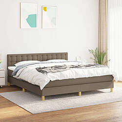 Maison Chic Lit Adulte - Lit simple Lit à sommier tapissier avec matelas moelleux - Meuble de Chambre - Taupe 160x200 cm Tissu -MN12482