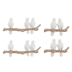 Cintres d'oiseaux en résine 4pcs Manteau De Résine Fixé Au Mur De Crochet De Robe Oiseaux Sur Le Support De Cintre De Branche D'arbre