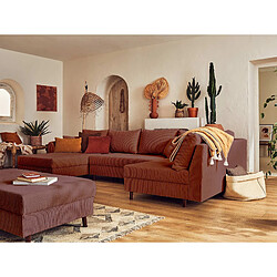 Lisa Design Rune - canapé panoramique d'angle droit - 7 places - avec pouf d'appoint - en velours côtelé