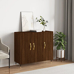 vidaXL Buffet chêne marron 90x34x80 cm bois d'ingénierie