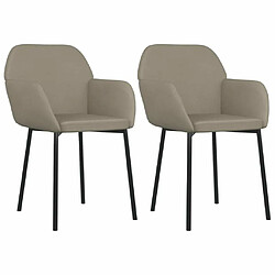 Maison Chic Lot de 2 Chaises à manger,Chaise pour cuisine,Solide Structure Gris clair Velours -MN77027