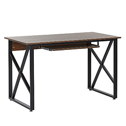 Beliani Bureau effet bois foncé / noir 120 x 60 cm DARBY