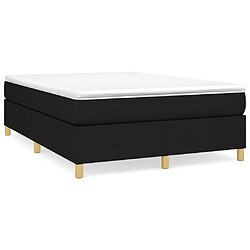 vidaXL Sommier à lattes de lit avec matelas Noir 140x200 cm Tissu