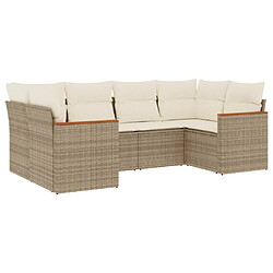 Maison Chic Salon de jardin avec coussins 6 pcs, Ensemble Tables et chaises de jardin, beige résine tressée -GKD607812