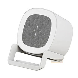 Yonis Mini Enceinte Bluetooth 4 En 1 Chargeur Sans Fil 15W Lumière D'ambiance Nocturne Mini Enceinte Bluetooth 4 En 1 15W Avec Chargeur Sans Fil Lumière D'ambiance Blanc YONIS