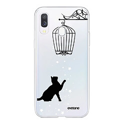 Coque Samsung Galaxy A20e 360 intégrale transparente Chat Ecriture Tendance Design Evetane. 